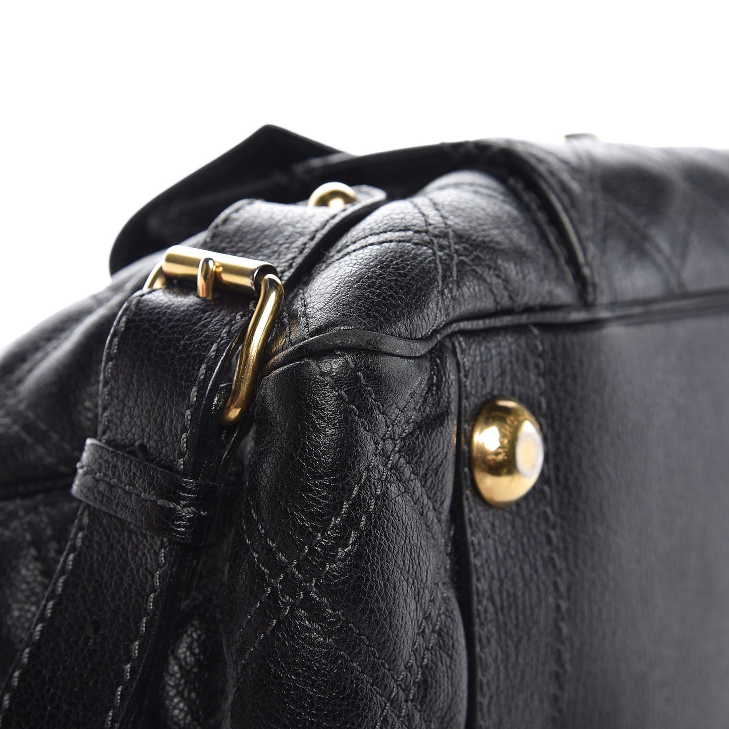 Calfskin Quilted Elise Satchel Black