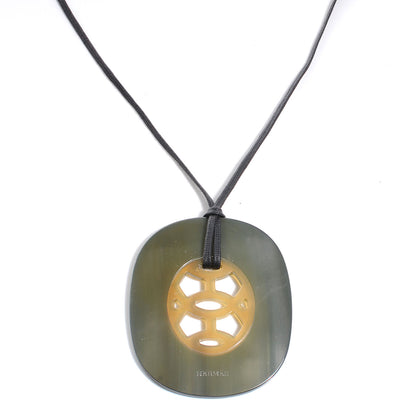 Hermes Buffalo Horn Lacquer Lift Necklace GM Black 2 of 6