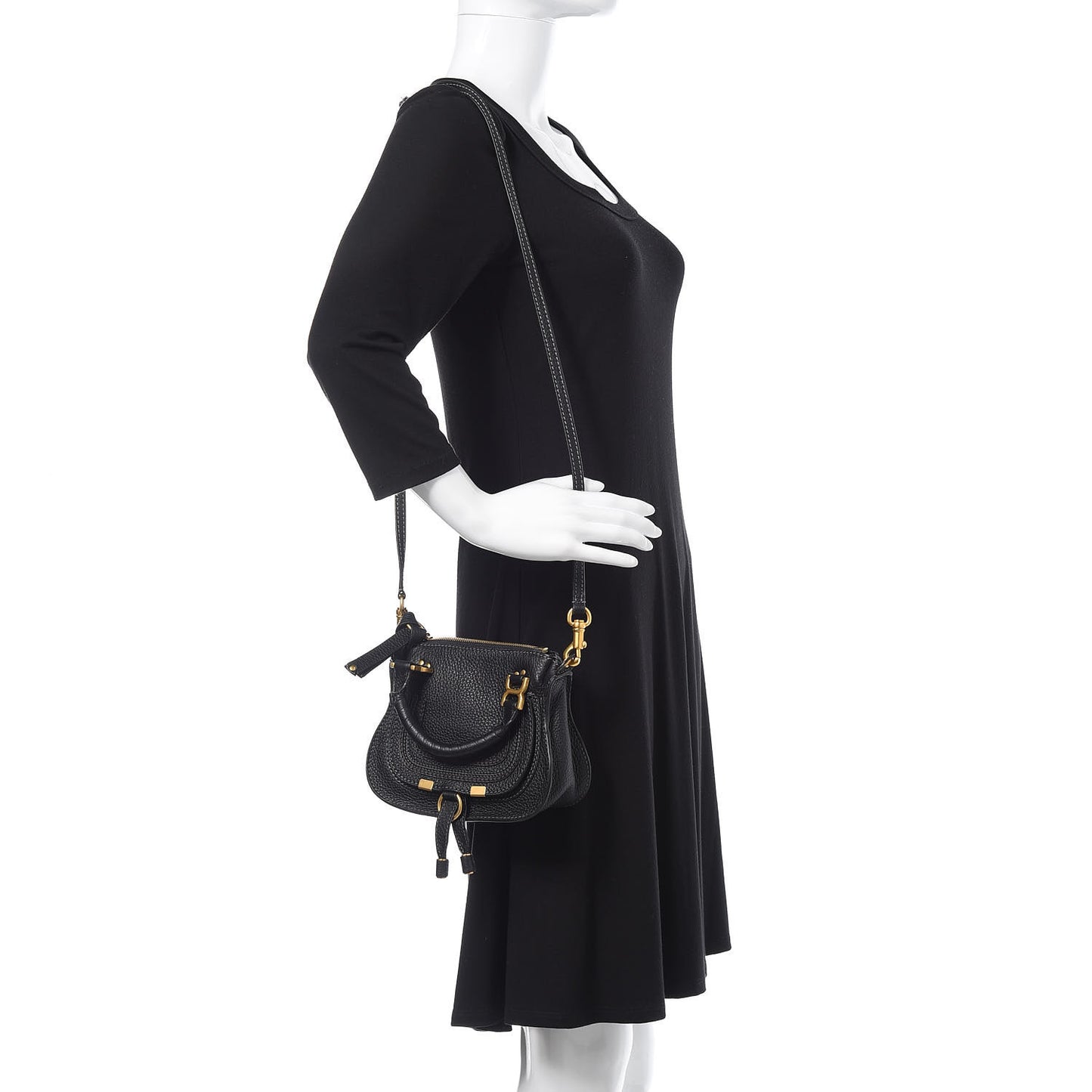 Calfskin Mini Marcie Satchel Black