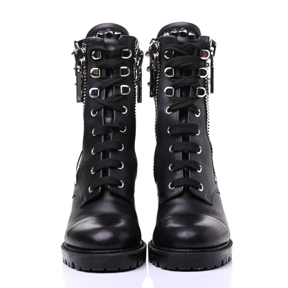Christian Louboutin Calfskin Winter Spikes 70 Combat Boots 36 Black 2 of 11