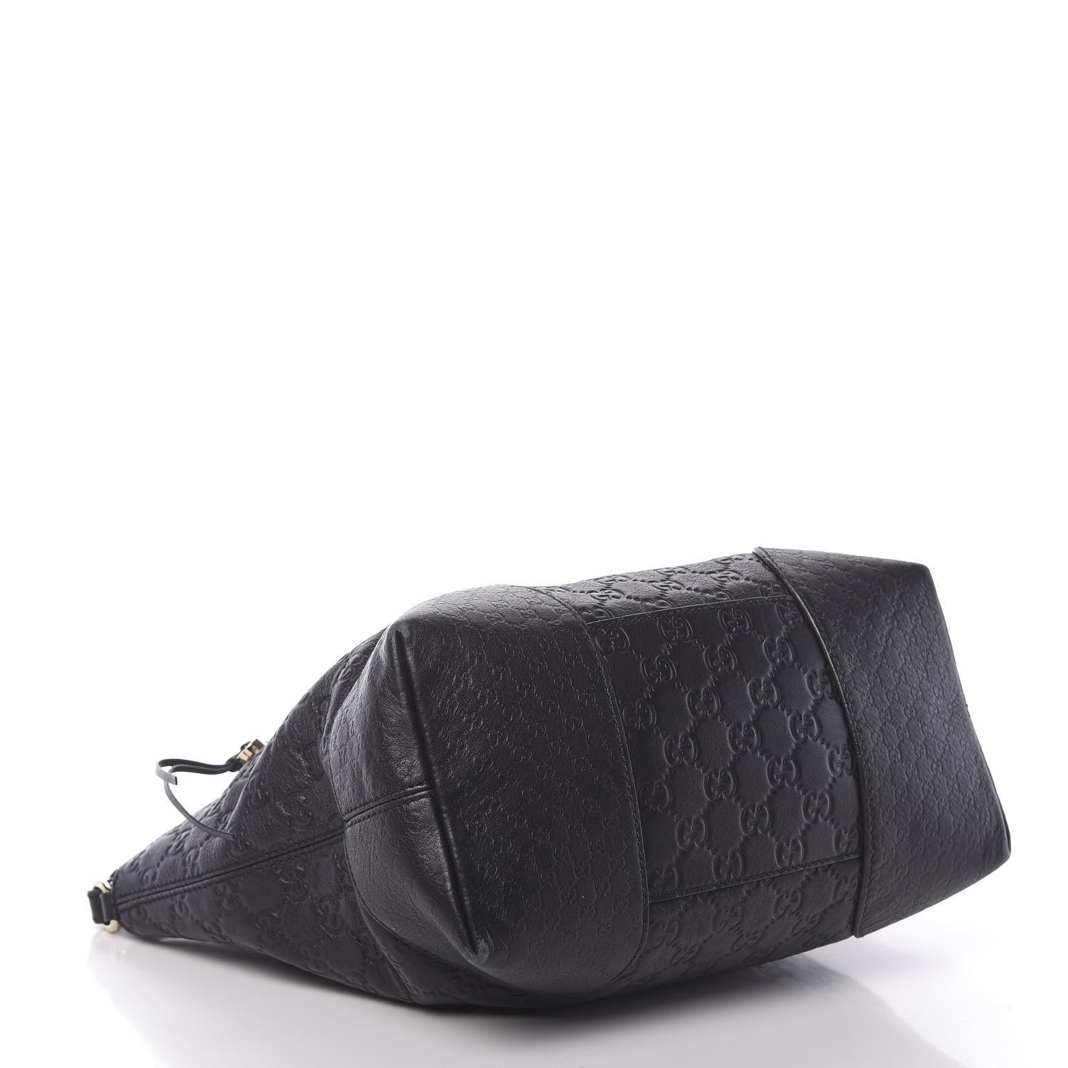 Gucci Guccissima Medium Bree Foldover Tote Black 5 of 23