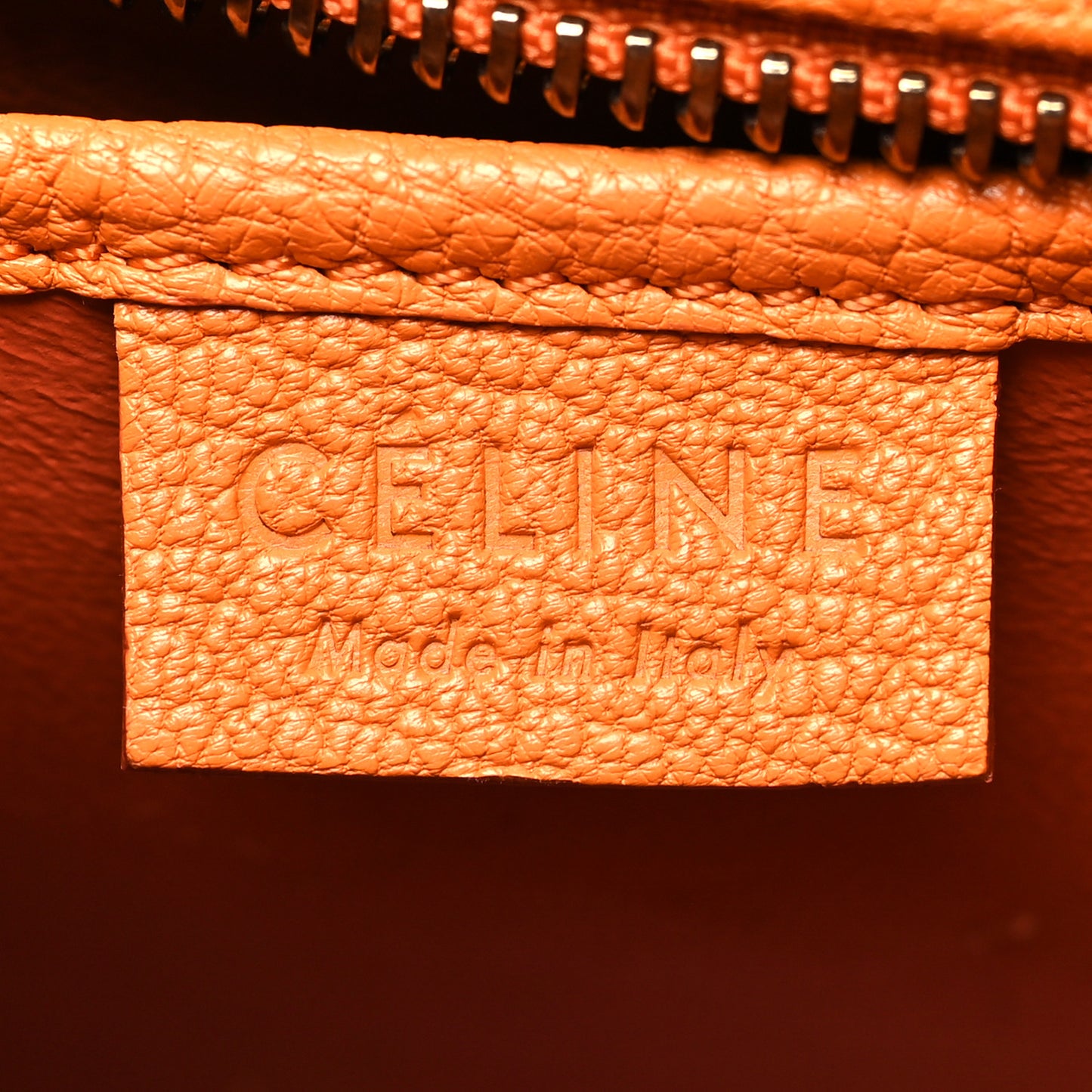 Drummed Calfskin Nano Luggage Bright Orange