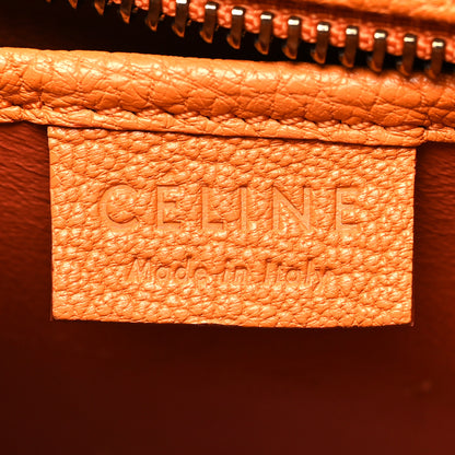 Celine Drummed Calfskin Nano Luggage Bright Orange 6 of 12