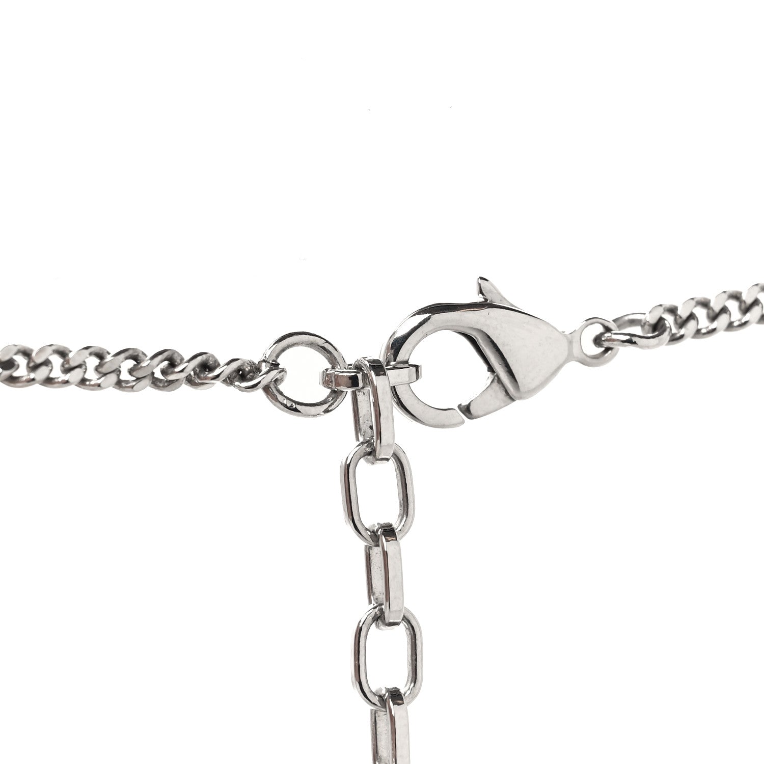Christian Dior Resin Logo Necklace Silver Turquoise 4 of 5