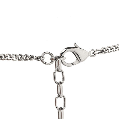 Christian Dior Resin Logo Necklace Silver Turquoise 4 of 5