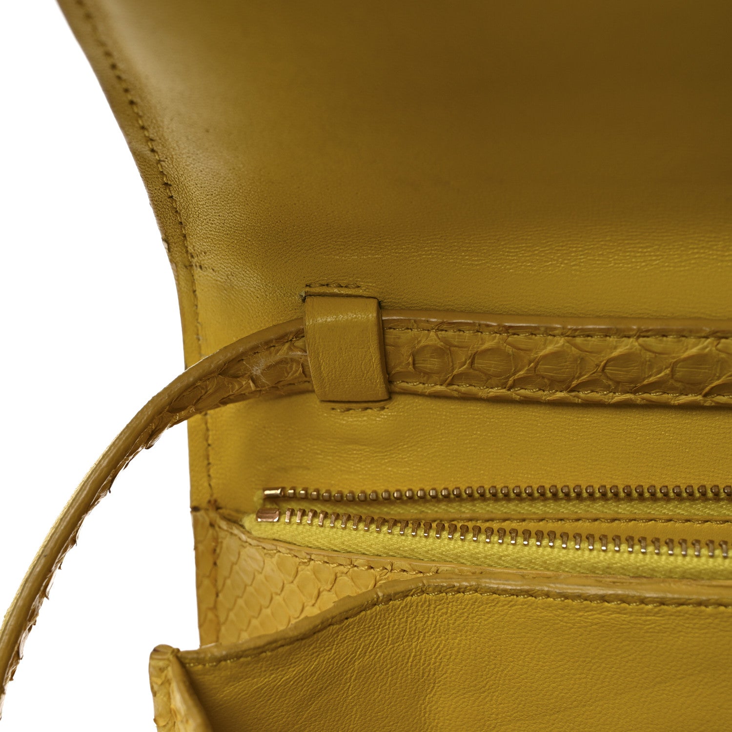 Celine Snakeskin Medium Classic Box Yellow 11 of 13
