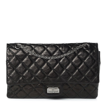 Chanel Glazed Aged Calfskin Quilted 2.55 Reissue 227 Flap Black 1 of 11