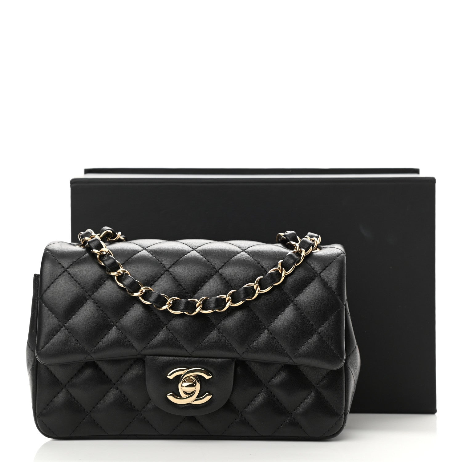 Chanel Lambskin Quilted Mini Rectangular Flap Black 11 of 11