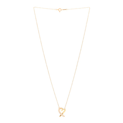 Tiffany 18K Yellow Gold Diamond Small Paloma Picasso Loving Heart Pendant Necklace 3 of 4