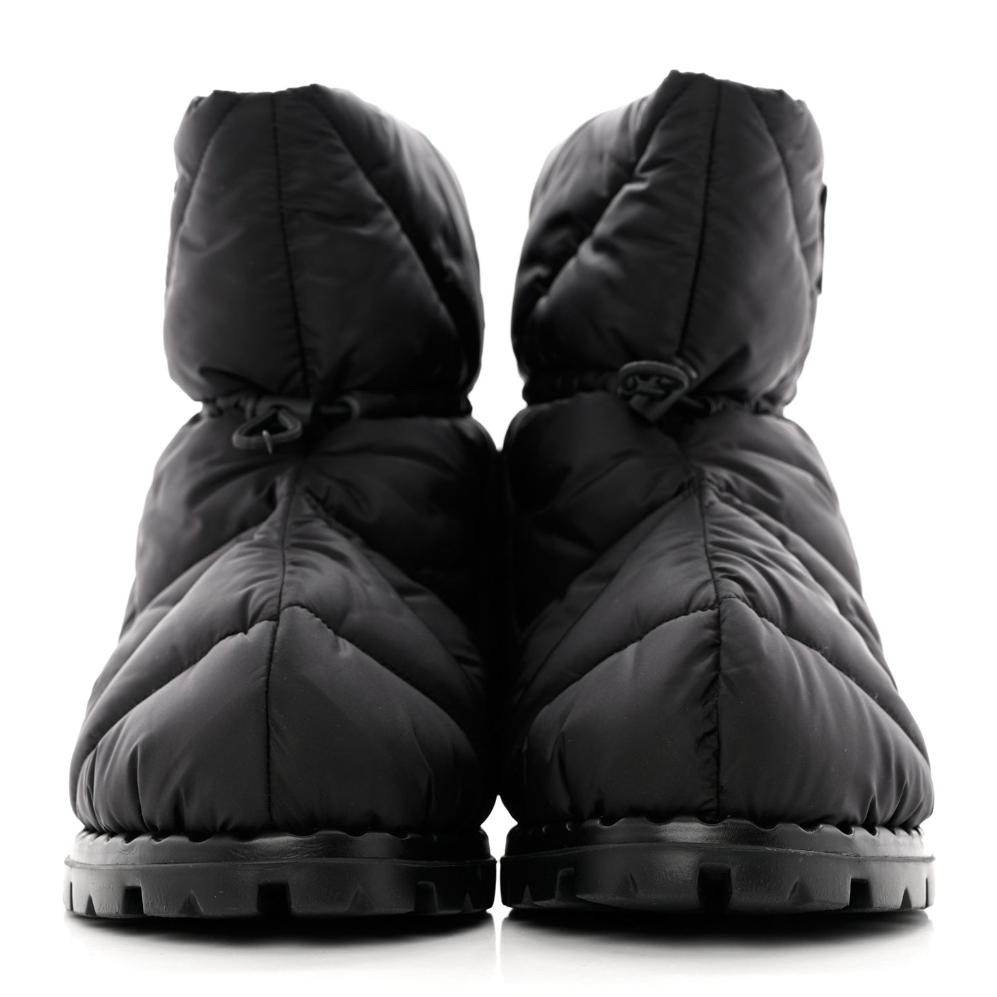 Re-Nylon Piuma Triangle Logo Padded Drawcord 20mm Snow Boots 38.5 Black