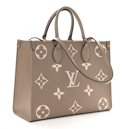 Louis Vuitton Empreinte Monogram Giant Onthego MM Tourterelle Creme 3 of 9