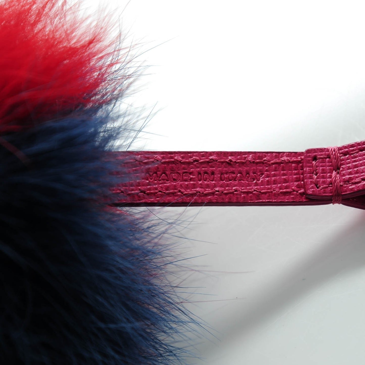 Fox Fur Pom Pom Bag Charm Shadow Violet