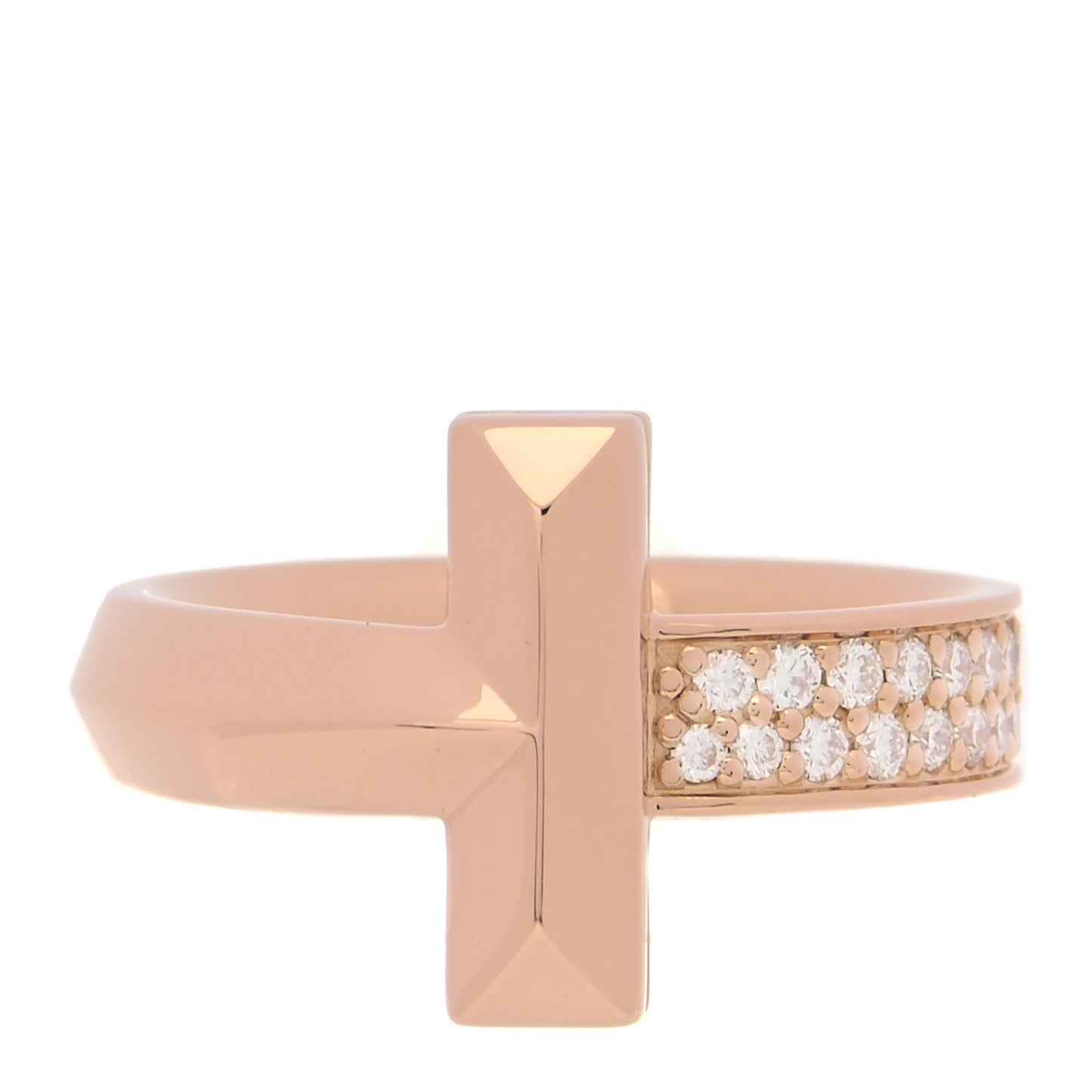 18K Rose Gold Diamond T T1 Ring 50 5.5