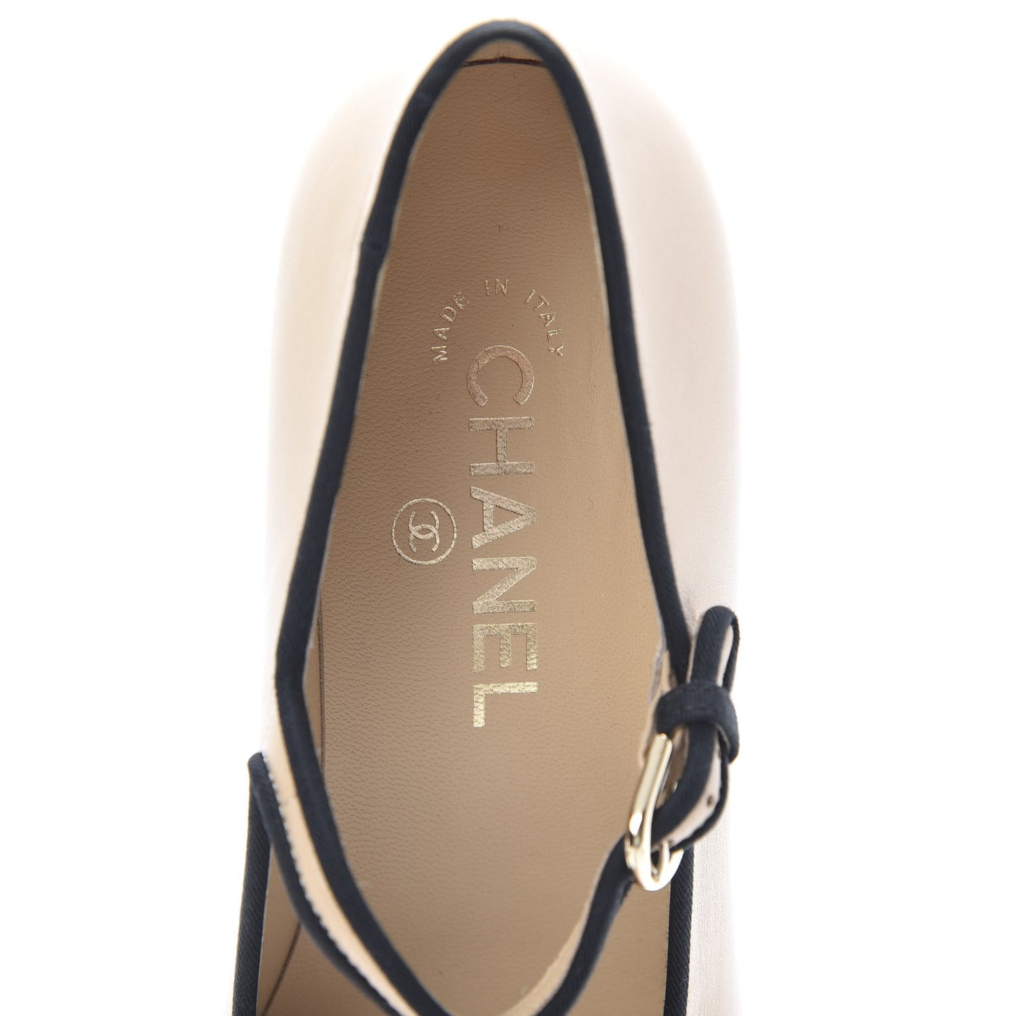 Lambskin Grosgrain Cap Toe Pumps 38.5 Beige Black