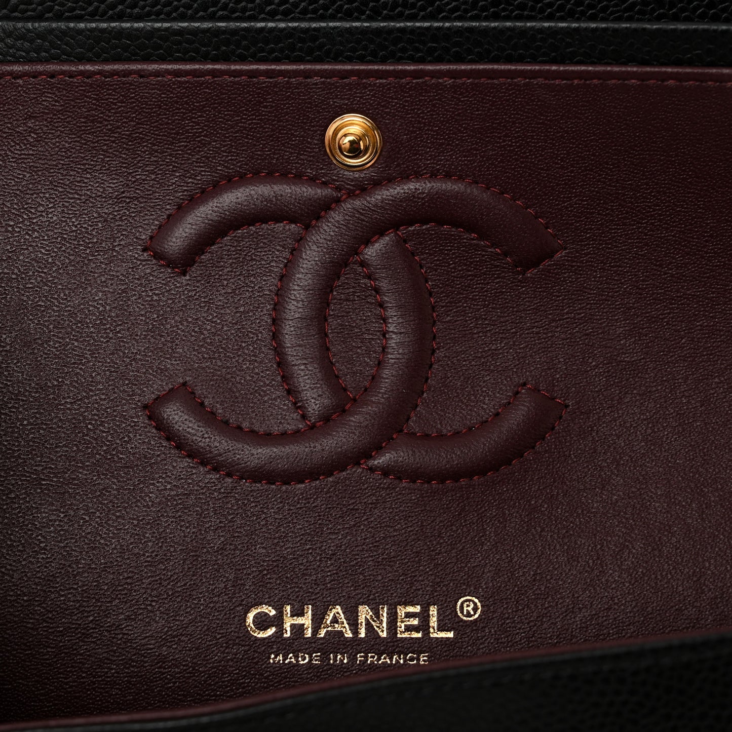 Caviar Quilted Medium Double Flap Black