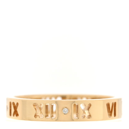 Tiffany 18K Yellow Gold Diamond Narrow Atlas Pierced Ring 53 6.5 1 of 5