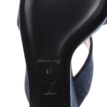 Louis Vuitton Denim Croisiere Wedge Sandals 39 Marine 6 of 11