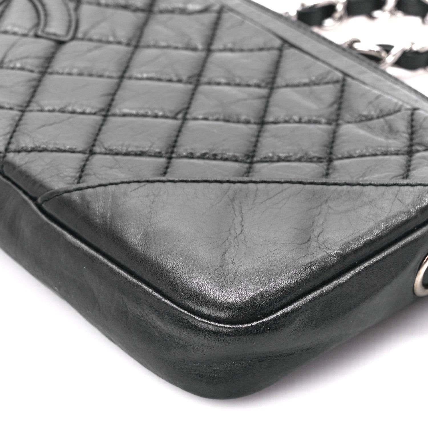 Chanel Aged Calfskin Quilted Cambon Pochette Black 10 of 10
