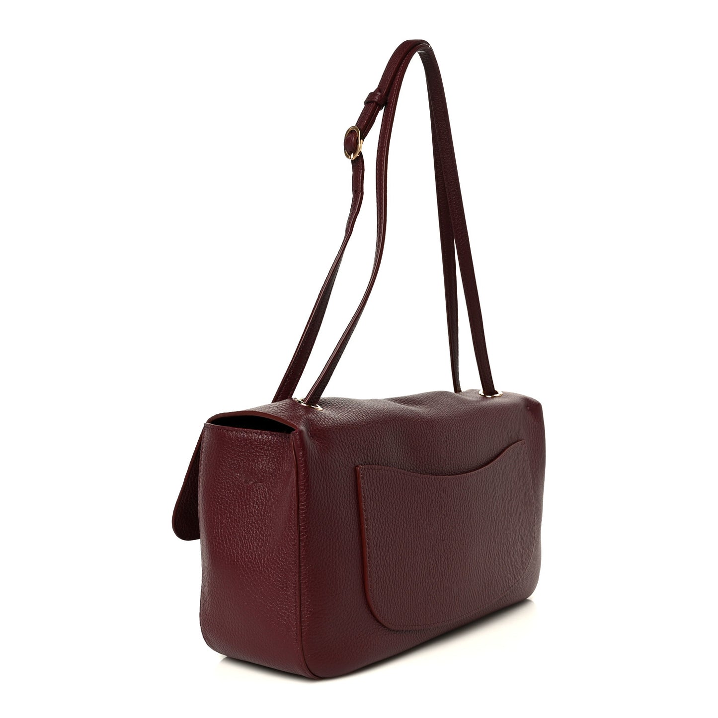 Grained Calfskin Small Souplissimo Maxi Flap Burgundy