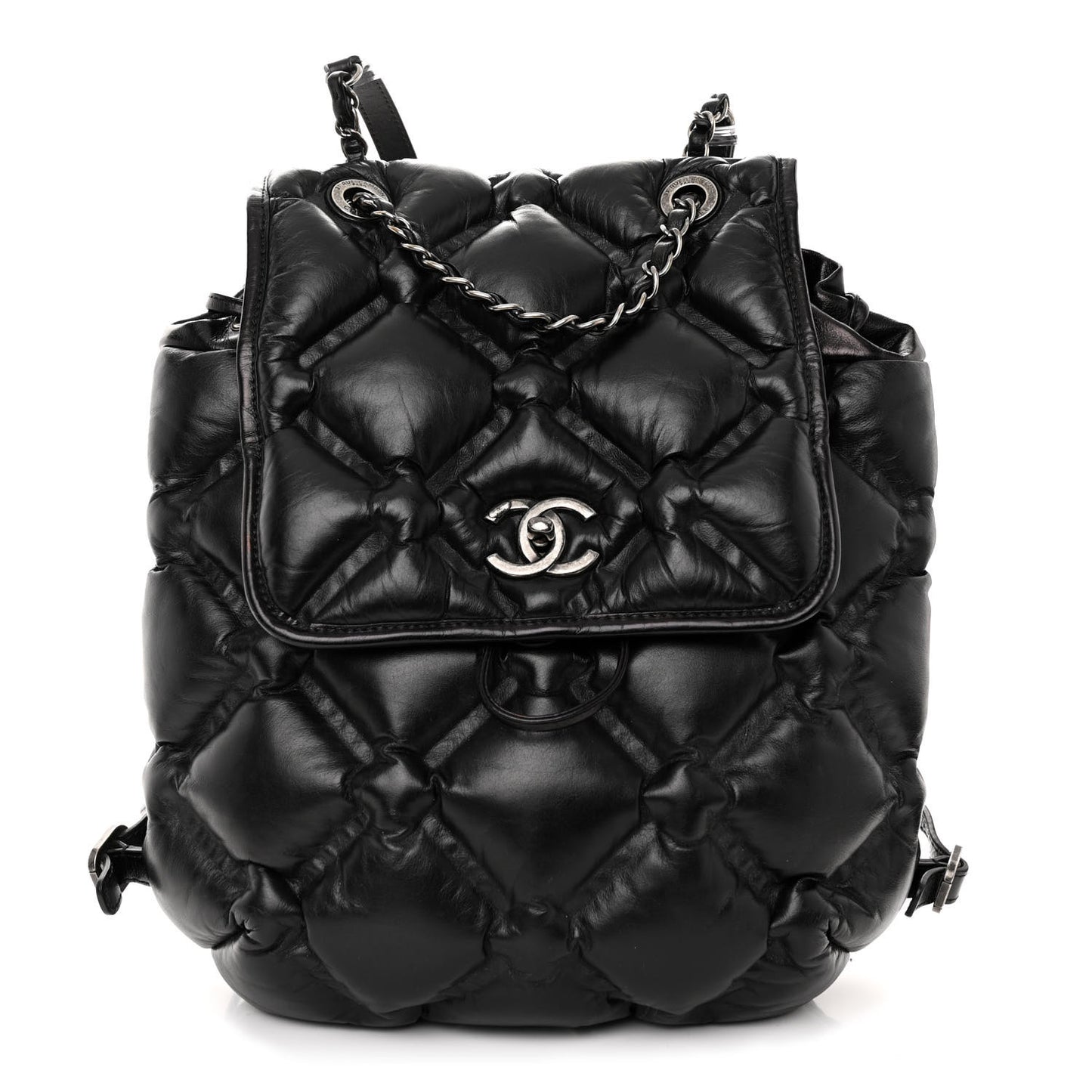 Calfskin Quilted Chesterfield Backpack Black
