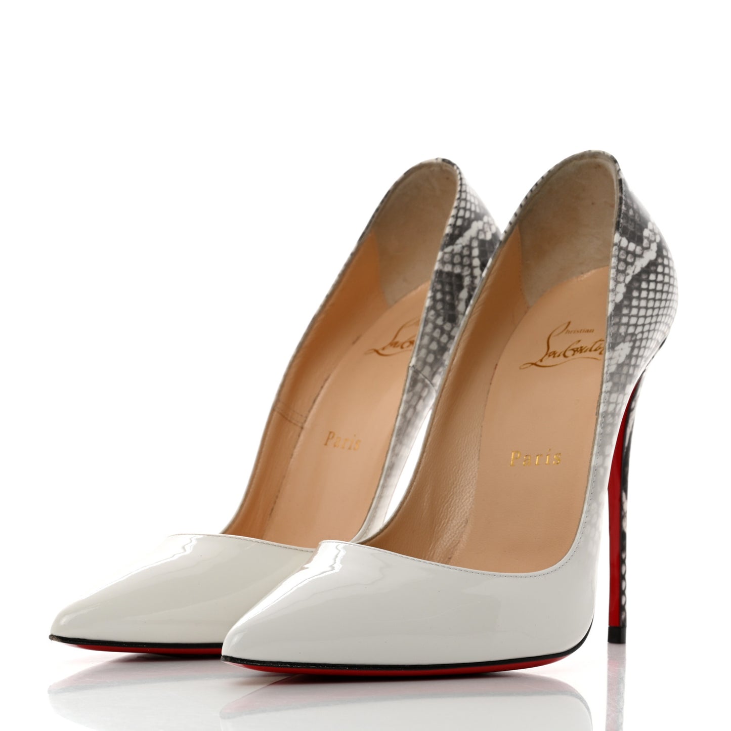 Patent Degrade Snakeskin Printed So Kate 120 Pumps 38 White Roccia