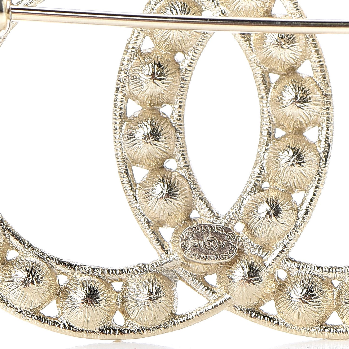 Crystal CC Brooch Light Gold