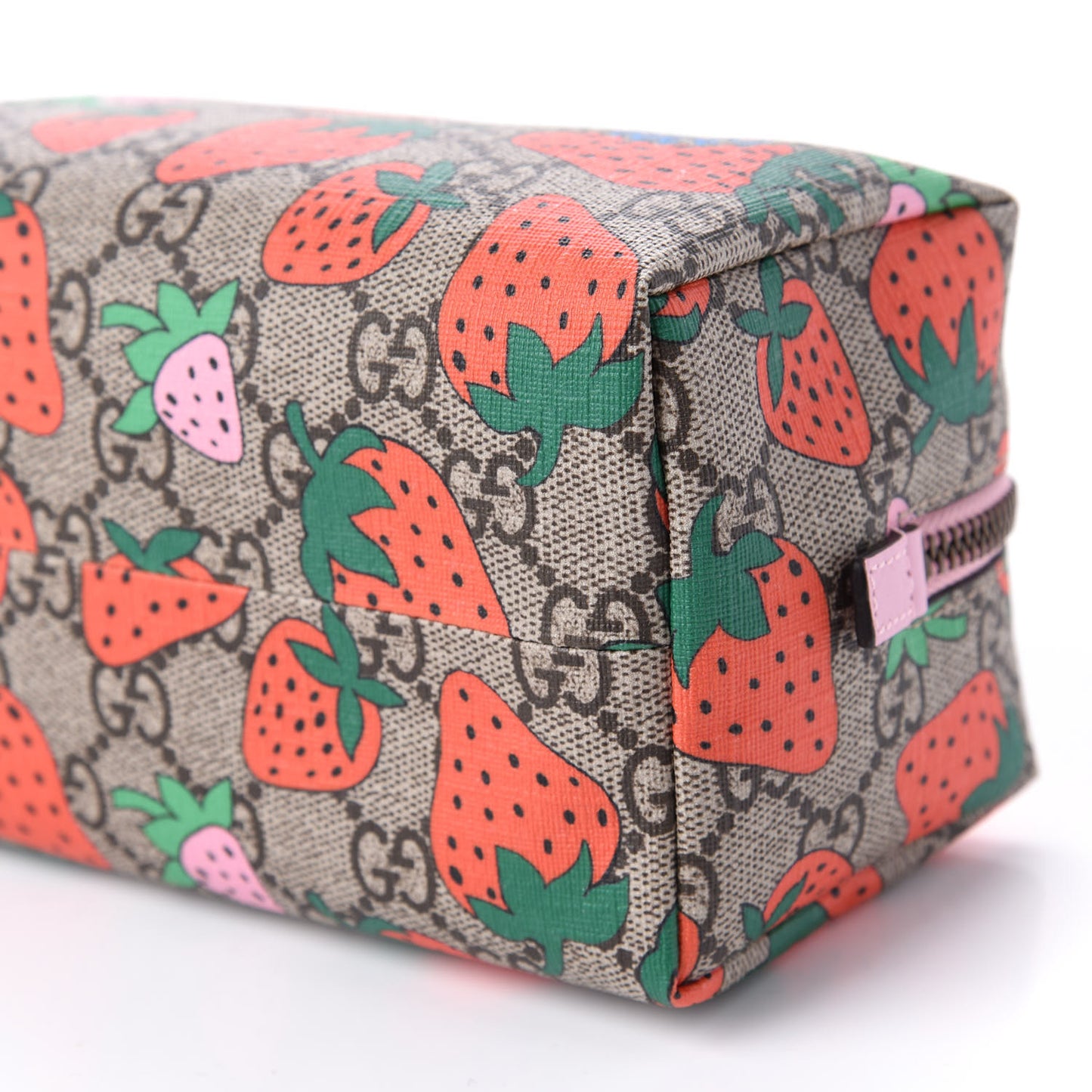GG Supreme Monogram Strawberry Cosmetic Case