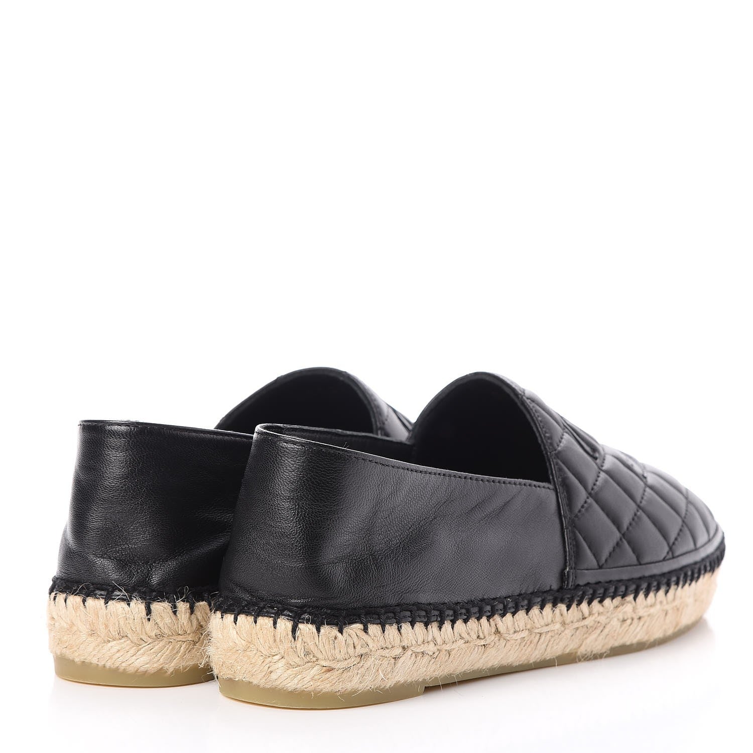Chanel Lambskin Quilted CC Espadrilles 38 Black 4 of 10