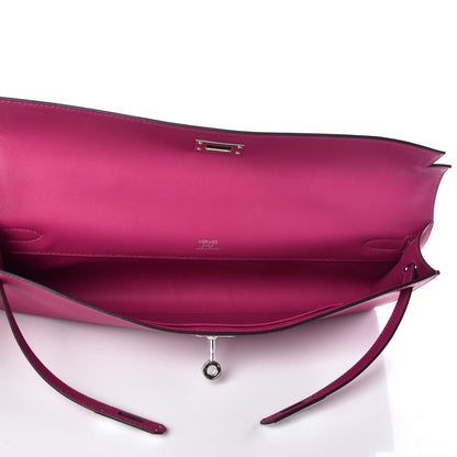 Hermes Swift Kelly Cut Clutch Pochette Rose Pourpre 5 of 22