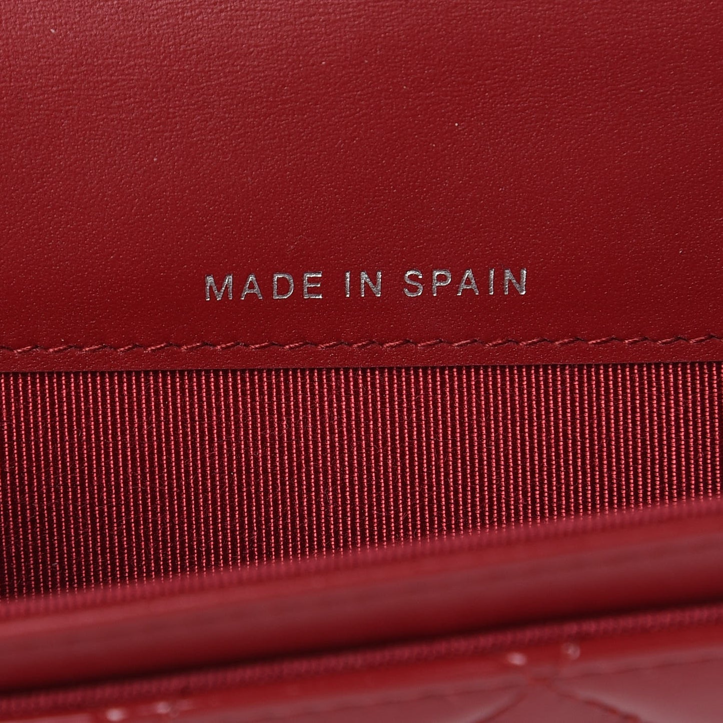 Patent Quilted Card Holder Red