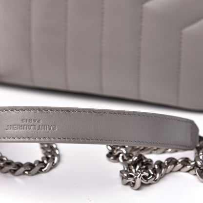 Saint Laurent Calfskin Y Quilted Monogram Small Loulou Bowling Bag Light Grey 8 of 8