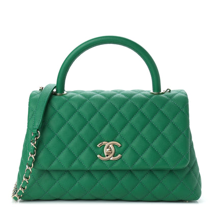 Chanel Caviar Quilted Small Coco Handle Flap Green 1 of 9