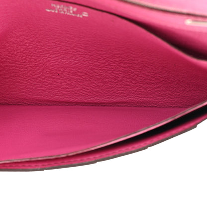 Hermes Shiny Alligator Bearn Wallet Rose Scheherazade 8 of 16