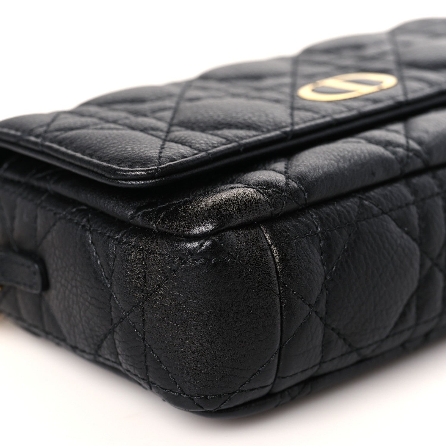 Christian Dior Supple Calfskin Cannage Caro Pouch with Chain Black 8 of 9