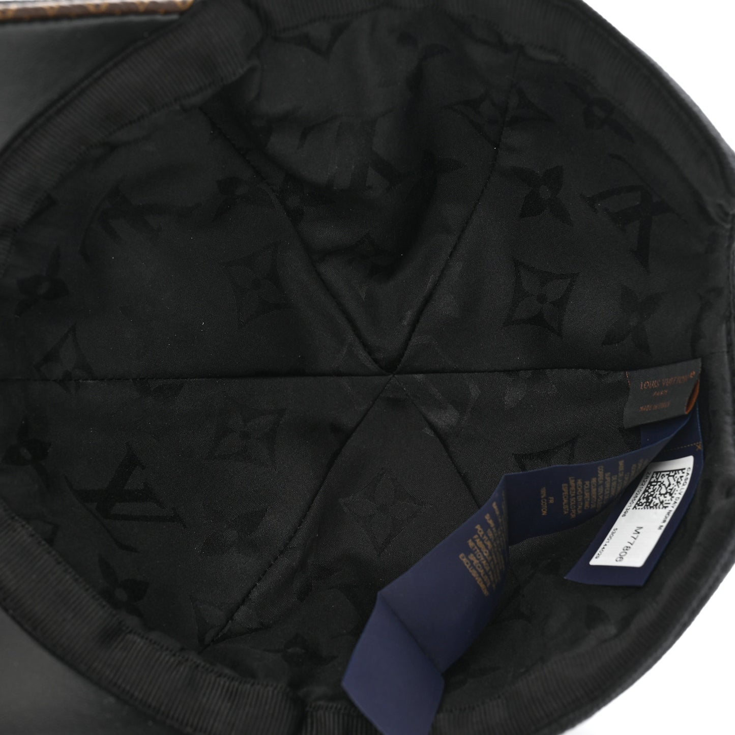 Monogram Cotton Jacquard Embroidered LV Day Cap  Black