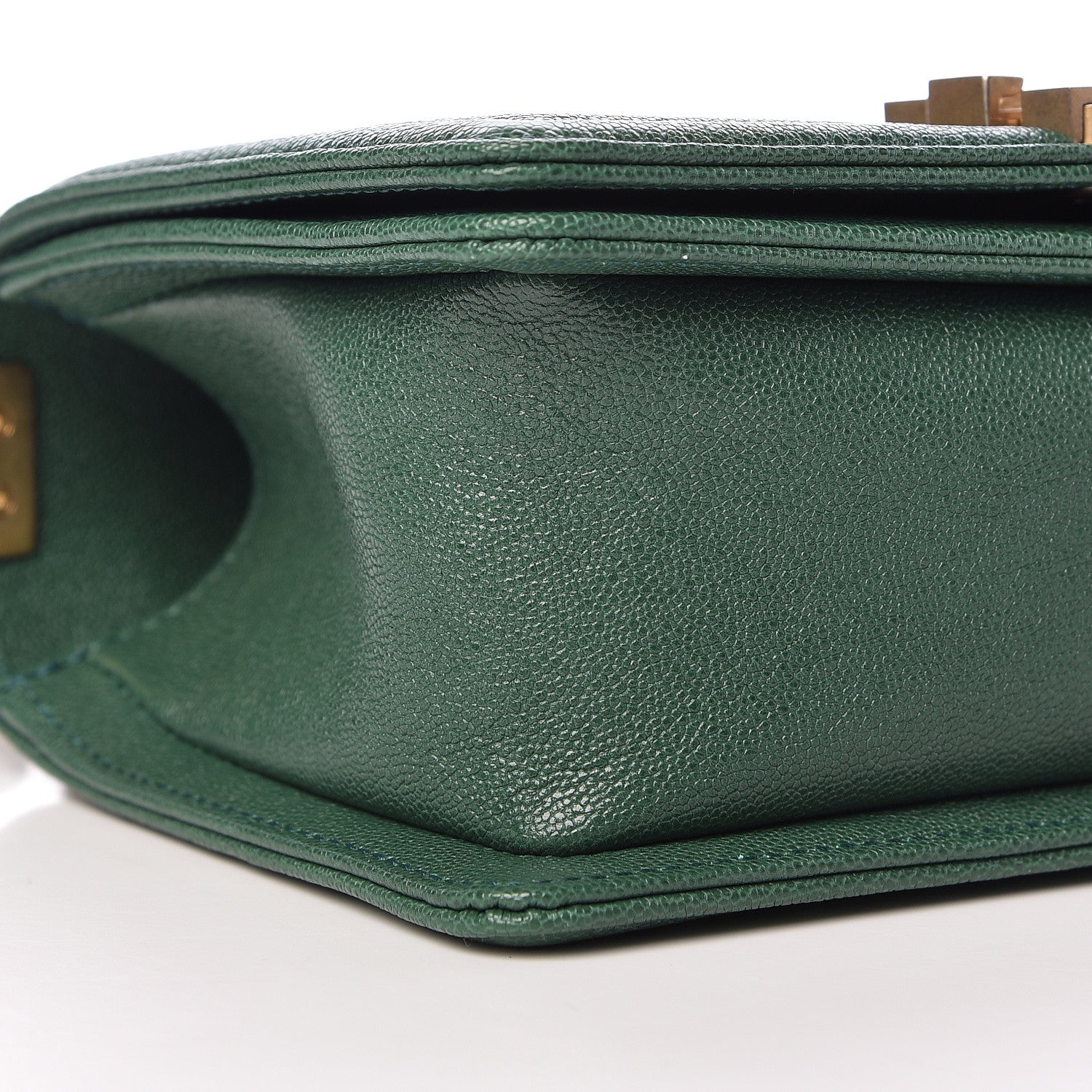 Chanel Caviar Chevron Quilted Small Boy Flap Green 9 of 11