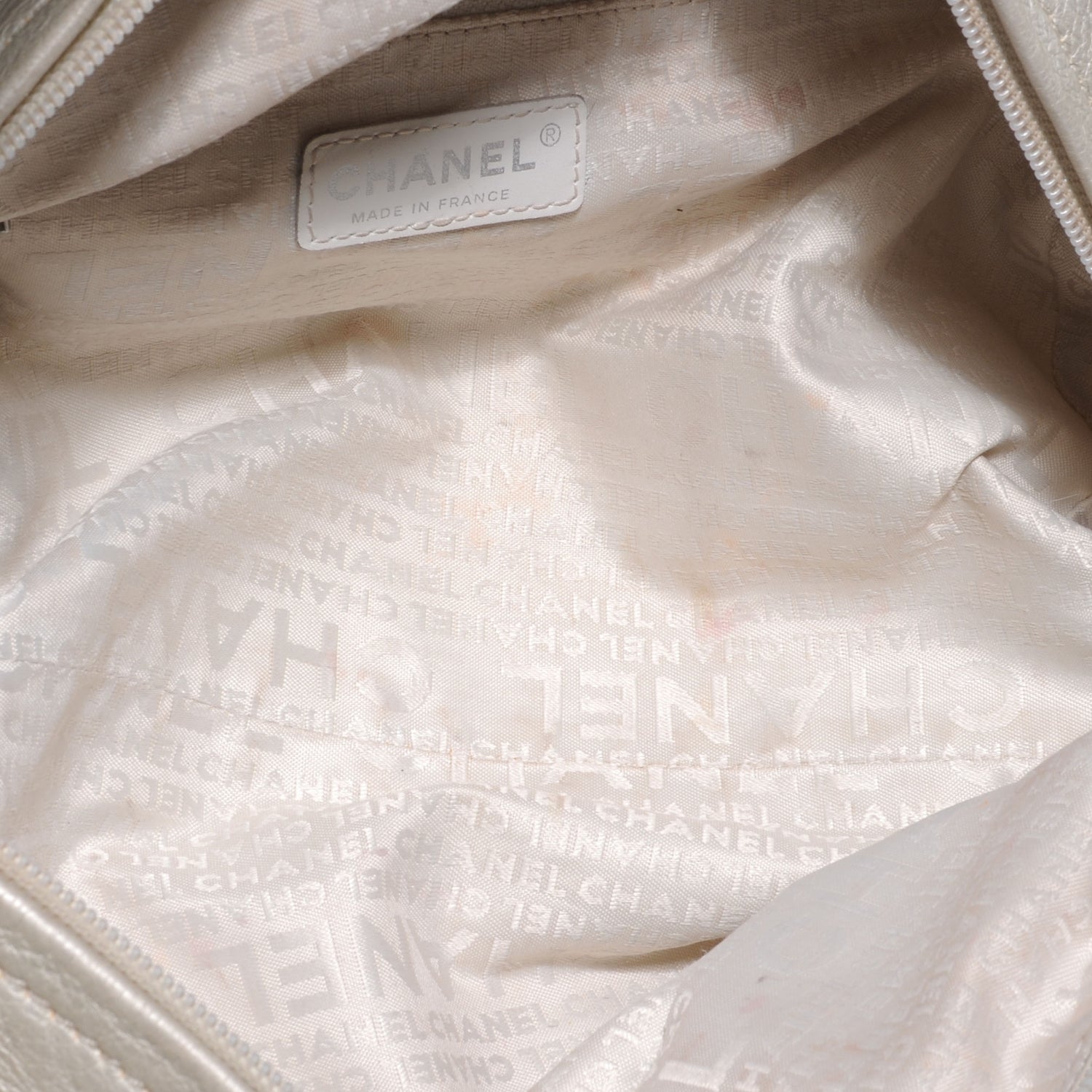 Chanel Metallic Deerskin Stitched Bowler Grey 5 of 7