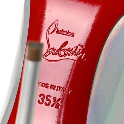 Christian Louboutin Metallic Patent Psychic Hot Chick 100 Pumps 35.5 White 6 of 8