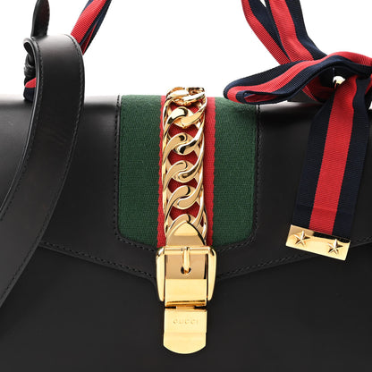 Gucci Calfskin Small Sylvie Shoulder Bag Black 8 of 10
