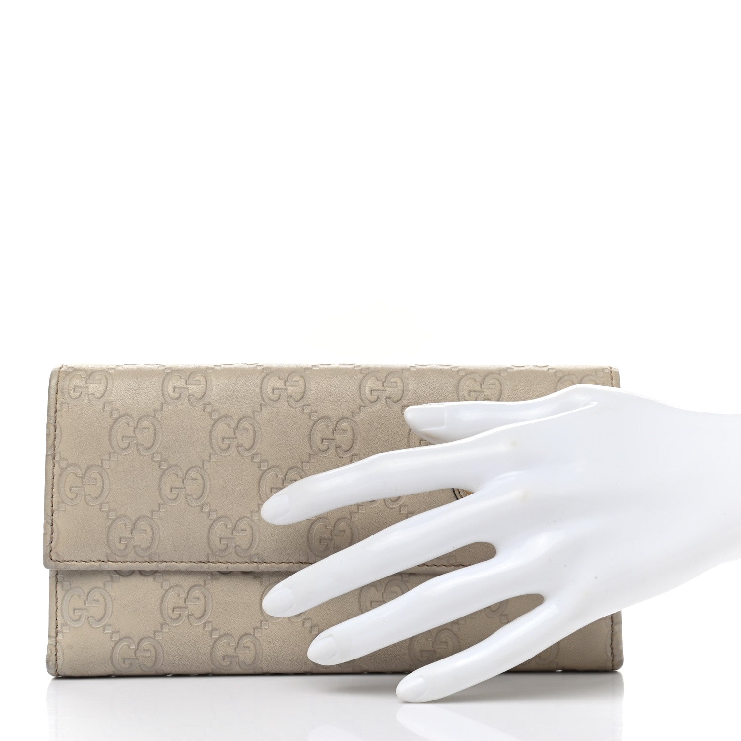 Gucci Guccissima Lovely Heart Continental Wallet Off White 2 of 7