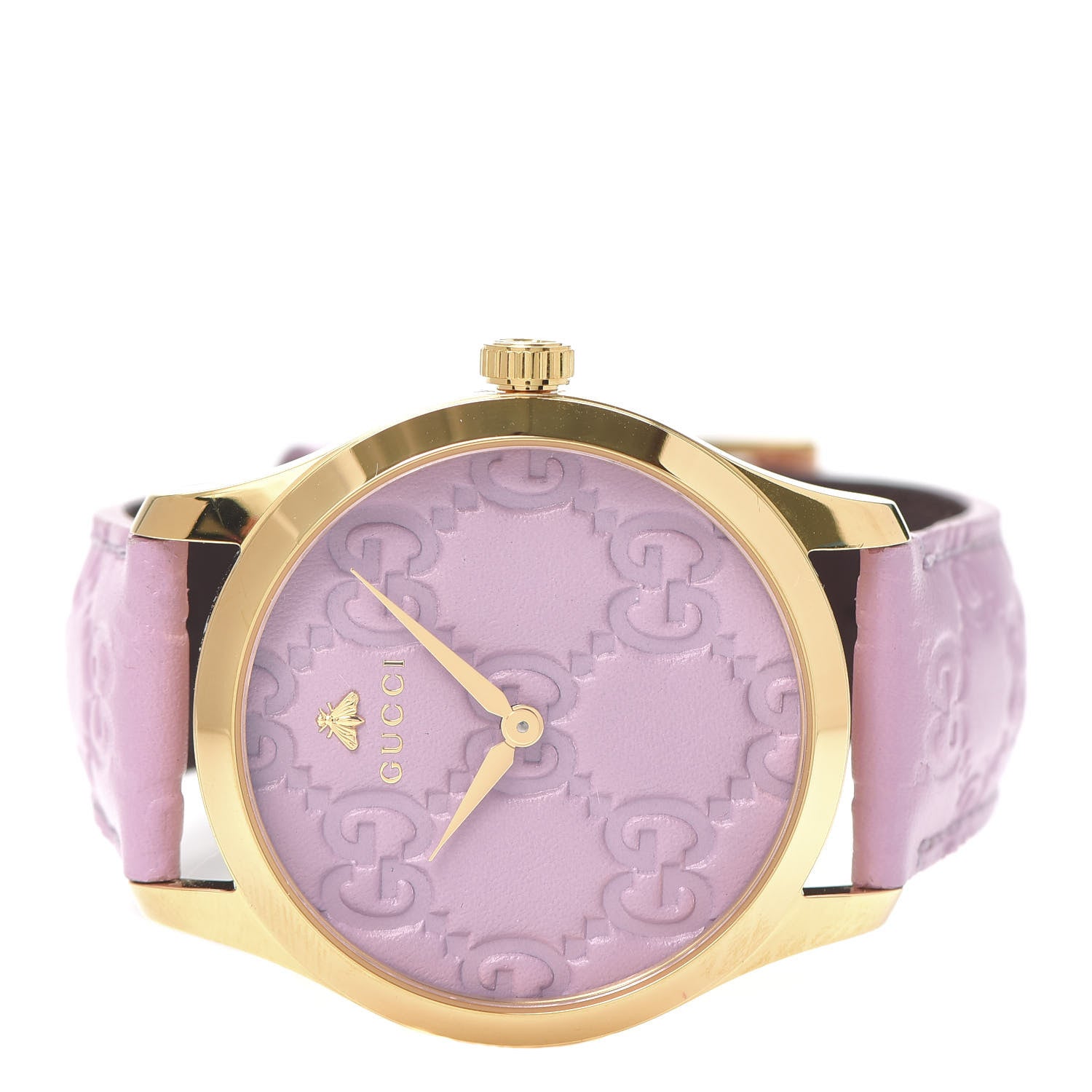 Gucci Stainless Steel Calfskin 38mm G-Timeless Quartz Watch Lilac 2 of 5