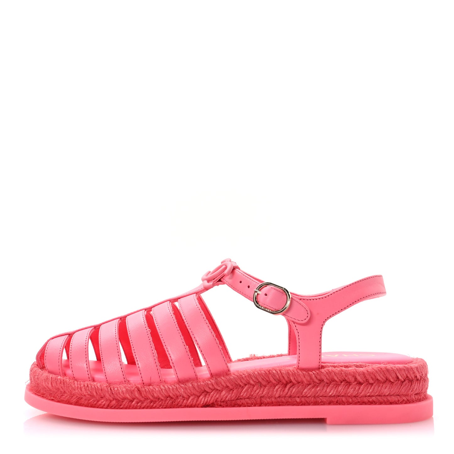 Lambskin Espadrille Sandals 39 Coral