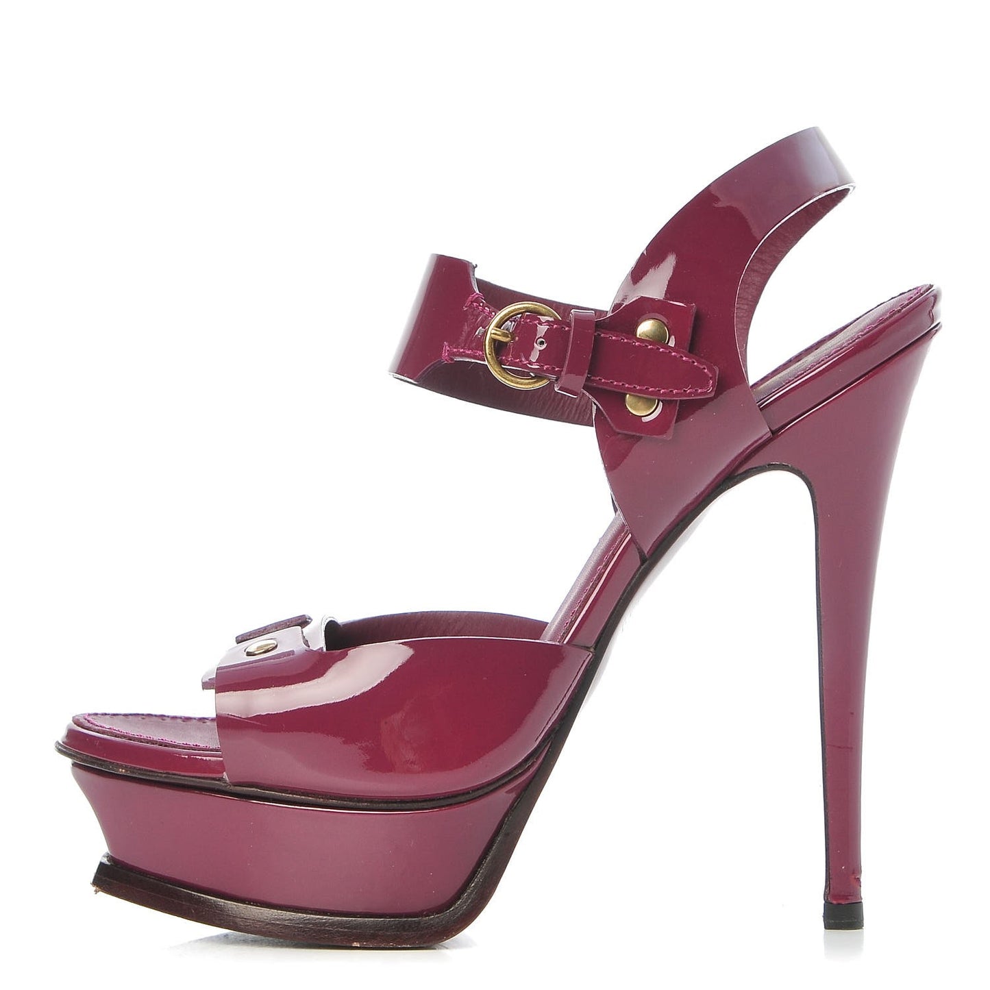 Patent Tribute Stud Platform Sandals 36.5 Fuchsia