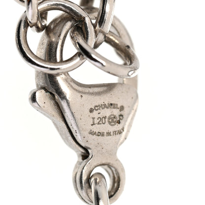 Chanel Crystal Pearl Camellia CC Coco Flapper Bracelet Silver 4 of 5