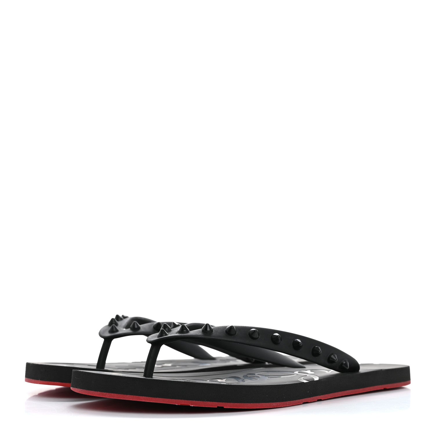 Christian Louboutin Rubber Spike Loubi Donna Flip Flop 41 Black 4 of 10