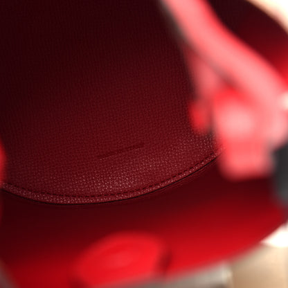 Burberry Haymarket Check Colours Small Lorne Bucket Crossbody Poppy Red 6 of 9