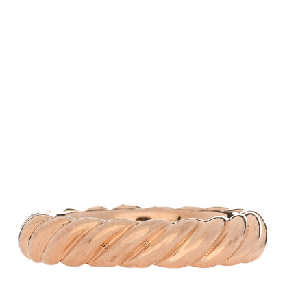 David Yurman 18K Rose Gold Diamond 4.6mm Sculpted Cable Band Ring 53 6.5 3 of 5