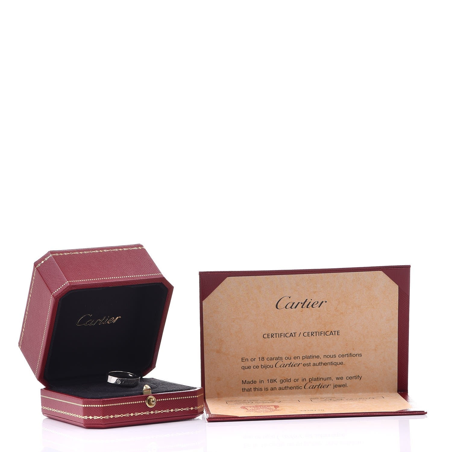 Cartier Platinum Diamond 4mm C De Wedding Band 52 6 7 of 7