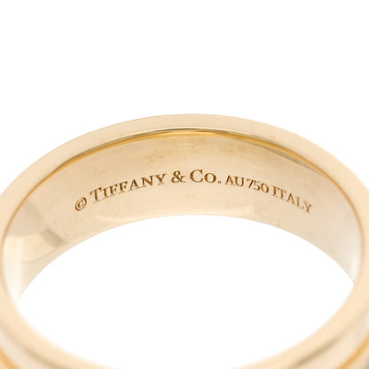 Tiffany 18K Yellow Gold Diamond Wide T Two Ring 49 5 4 of 5
