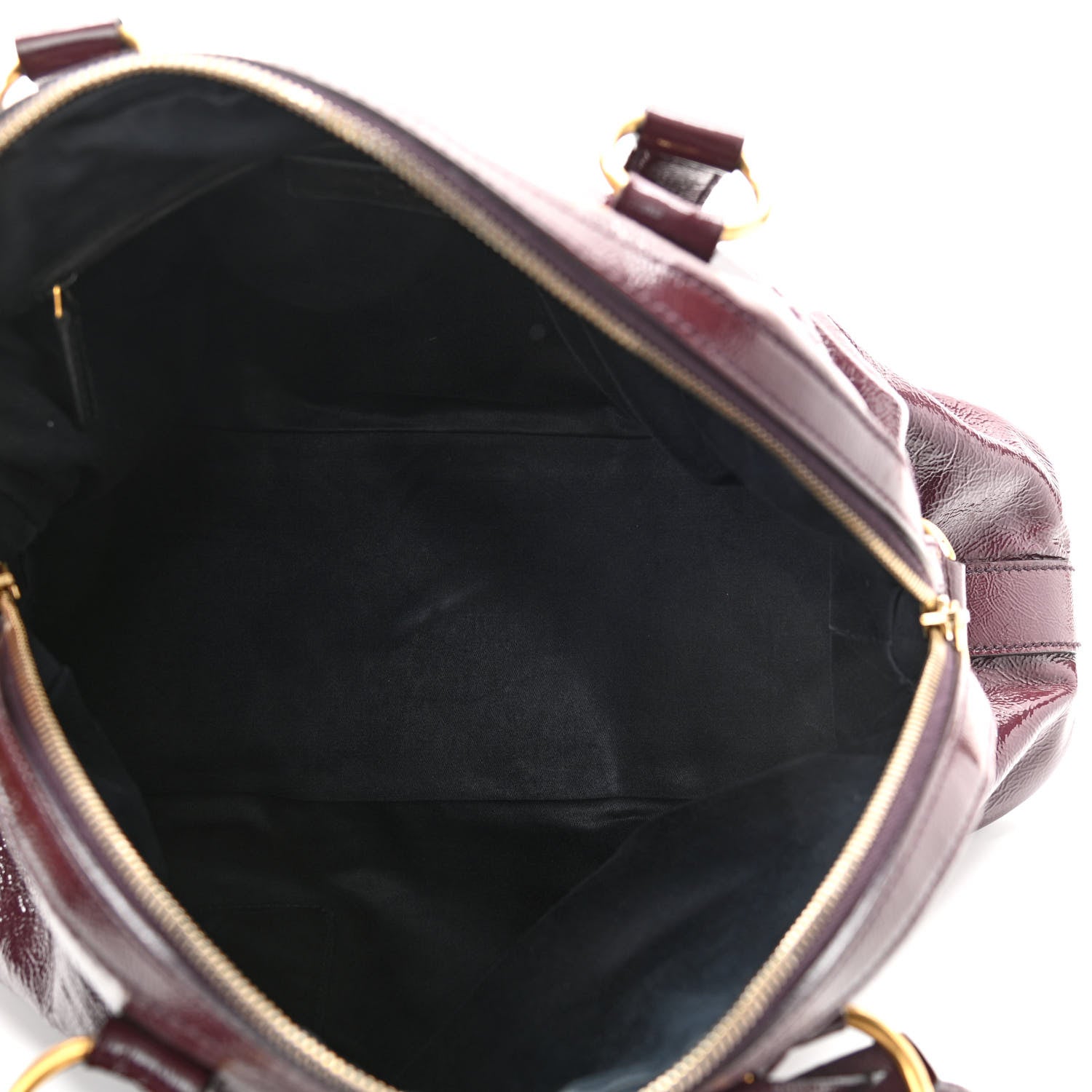 Saint Laurent Patent Calfskin Large Muse Eggplant 4 of 11
